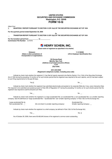 Thumbnail Henry Schein
 10-Q Quarterly Report FY 