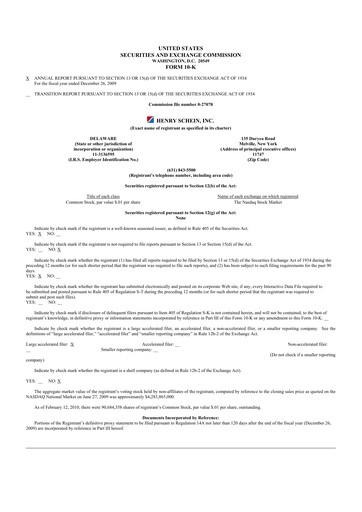 Thumbnail Henry Schein
 10-K Annual Report 
