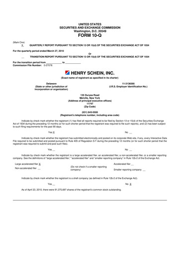 Thumbnail Henry Schein
 10-Q Quarterly Report FY 