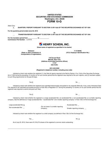 Thumbnail Henry Schein
 10-Q Quarterly Report FY2010 