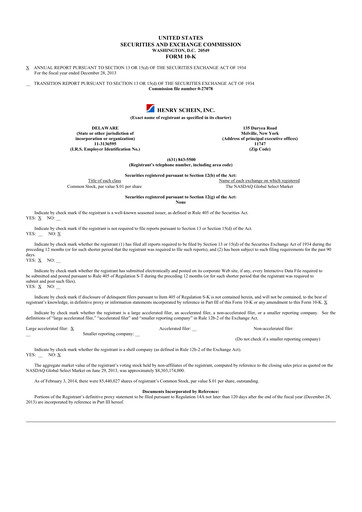 Thumbnail Henry Schein
 10-K Annual Report 2013