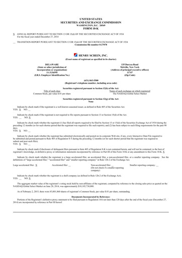 Thumbnail Henry Schein
 10-K Annual Report 2014