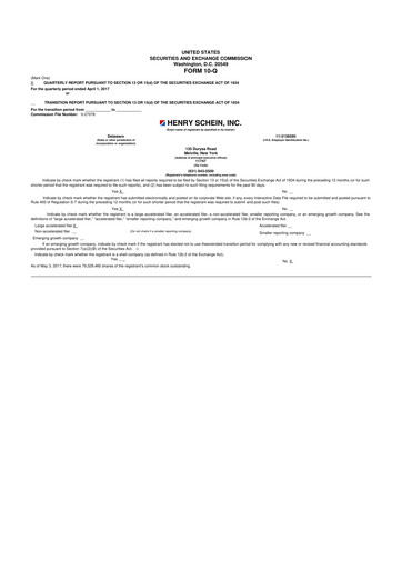 Thumbnail Henry Schein
 10-Q Quarterly Report FY2017 