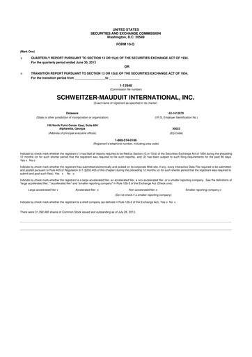 Thumbnail Mativ Holdings 10-Q Quarterly Report FY2013 