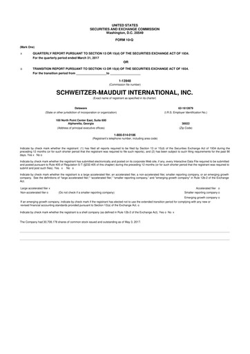 Thumbnail Mativ Holdings 10-Q Quarterly Report FY2017 