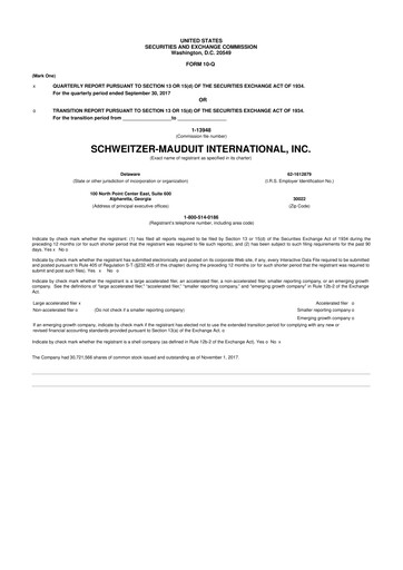 Thumbnail Mativ Holdings 10-Q Quarterly Report FY2017 