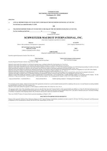 Thumbnail Mativ Holdings 10-K Annual Report 2018