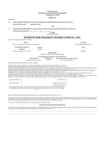 Thumbnail Mativ Holdings 10-K Annual Report 2019