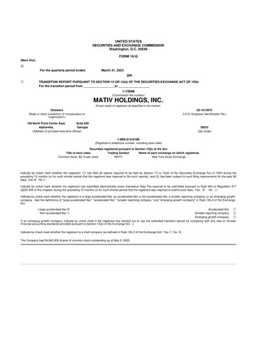Thumbnail Mativ Holdings 10-Q Quarterly Report FY2023 