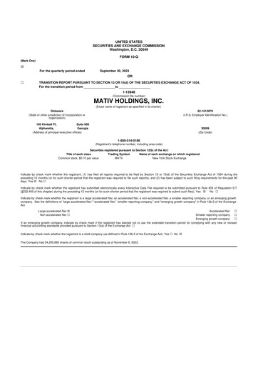 Thumbnail Mativ Holdings 10-Q Quarterly Report FY2023 