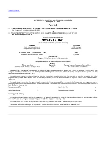 Thumbnail Novavax 10-Q Quarterly Report FY2023 