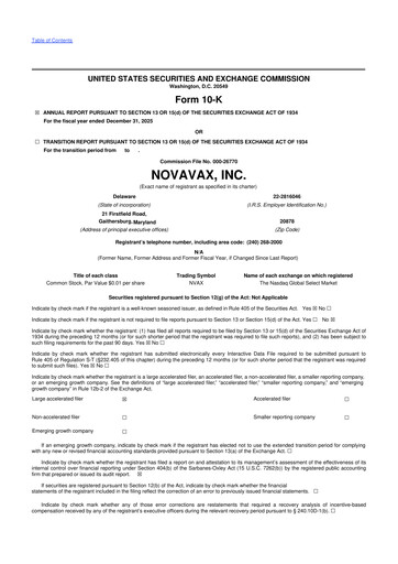 Vorschaubild Novavax 10-K Jahresbericht 2025