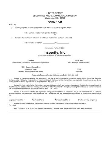 Thumbnail Insperity
 10-Q Quarterly Report FY2016 