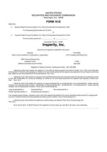 Thumbnail Insperity
 10-Q Quarterly Report FY2018 