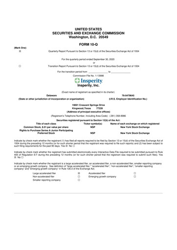 Thumbnail Insperity
 10-Q Quarterly Report FY2020 