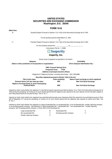 Thumbnail Insperity
 10-Q Quarterly Report FY2021 