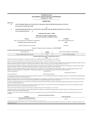 Thumbnail Estee Lauder 10-K Annual Report 2025