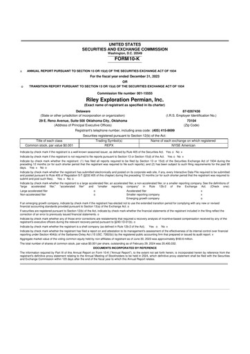Miniature Riley Exploration Permian 10-K Rapport annuel 2023