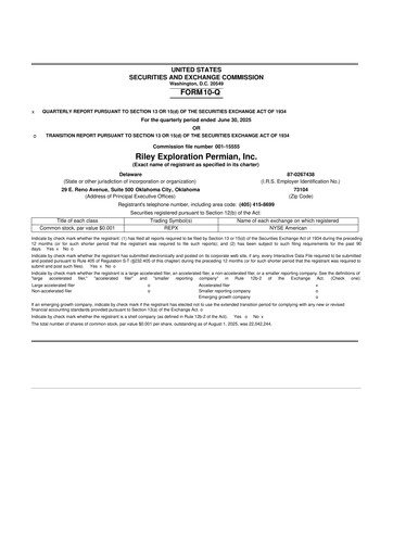 Thumbnail Riley Exploration Permian 10-Q Quarterly Report FY2025 