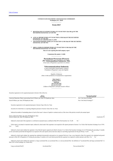 Vorschaubild Telkom Indonesia 20-F Jahresbericht 