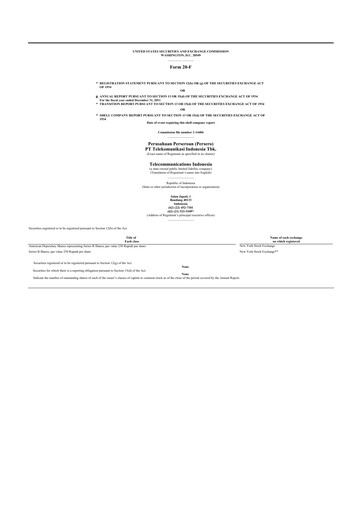 Vorschaubild Telkom Indonesia 20-F Jahresbericht 