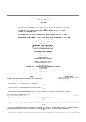 Vorschaubild Telkom Indonesia 20-F Jahresbericht 