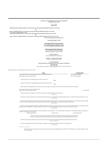 Vorschaubild Telkom Indonesia 20-F Jahresbericht 