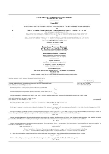 Vorschaubild Telkom Indonesia 20-F Jahresbericht 