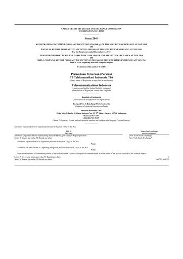 Vorschaubild Telkom Indonesia 20-F Jahresbericht 