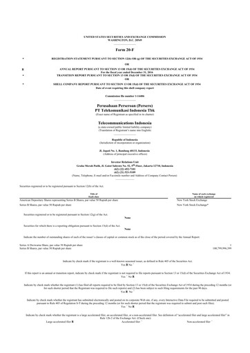 Vorschaubild Telkom Indonesia 20-F Jahresbericht 