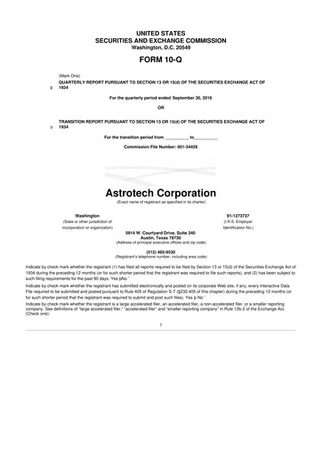 Miniature Astrotech 10-Q Rapport trimestriel 2017 