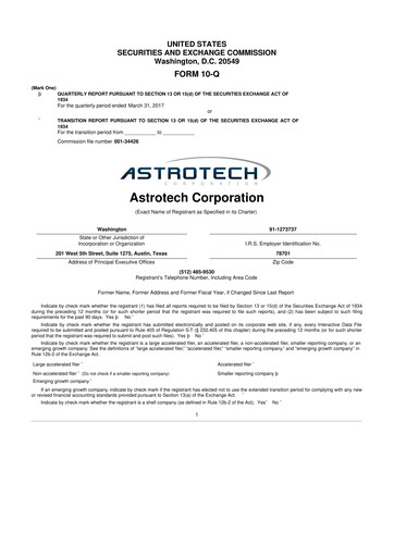 Miniature Astrotech 10-Q Rapport trimestriel 2017 