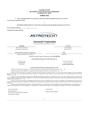 Thumbnail Astrotech 10-K Annual Report 2017