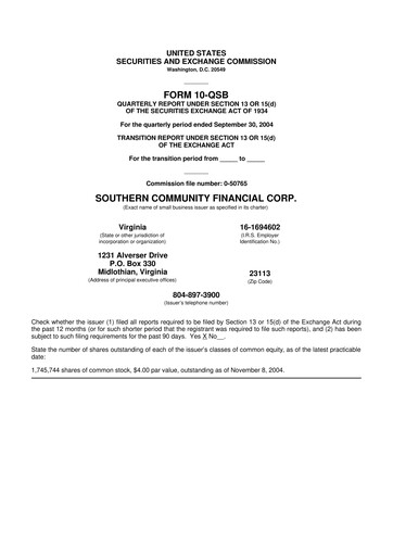 Thumbnail Village Bank and Trust Financial 10-Q Quarterly Report FY 