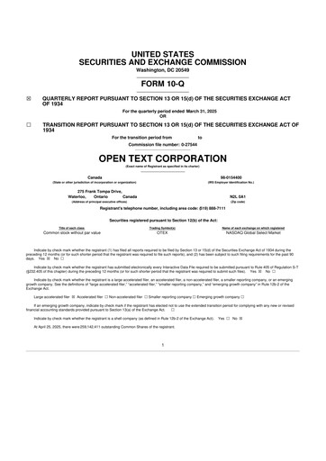 Thumbnail OpenText 10-Q Quarterly Report FY2025 