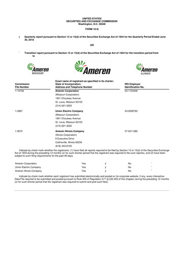 Thumbnail Ameren
 10-Q Quarterly Report FY 