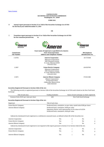 Thumbnail Ameren
 10-K Annual Report 