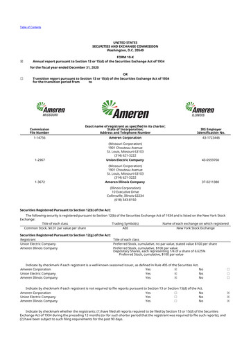 Thumbnail Ameren
 10-K Annual Report 