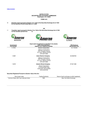 Vorschaubild Ameren
 10-Q Quartalsbericht  