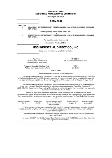 Thumbnail MSC Industrial Direct 10-Q Quarterly Report FY2017 