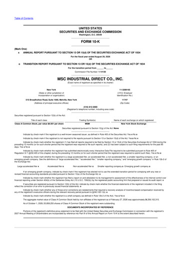 Thumbnail MSC Industrial Direct 10-K Annual Report 2026
