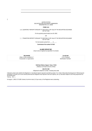 Thumbnail Alamo Group 10-Q Quarterly Report FY 