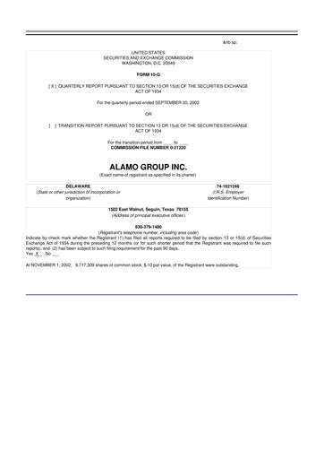 Thumbnail Alamo Group 10-Q Quarterly Report FY 