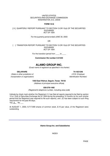 Thumbnail Alamo Group 10-Q Quarterly Report FY 