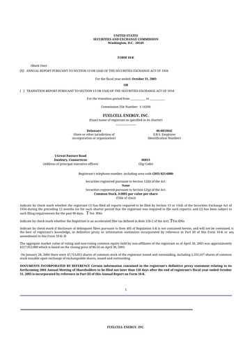 Thumbnail FuelCell Energy
 10-K Annual Report 