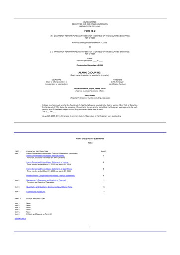 Thumbnail Alamo Group 10-Q Quarterly Report FY 
