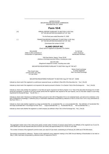 Thumbnail Alamo Group 10-K Annual Report 
