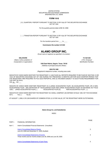 Thumbnail Alamo Group 10-Q Quarterly Report FY 