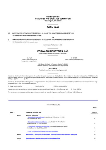 Vorschaubild Forward Industries 10-Q Quartalsbericht  