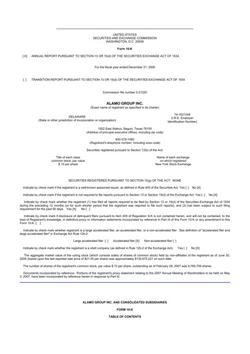 Thumbnail Alamo Group 10-K Annual Report 